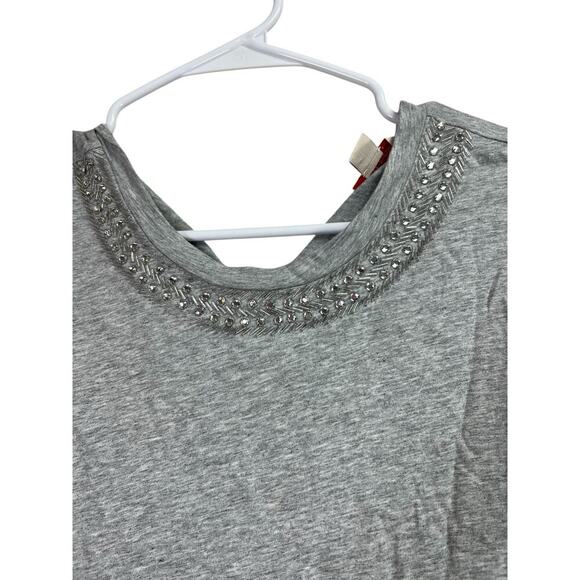 Brooks Brothers Red Fleece Gray Beaded Neckline Bow Tie Back Shirt Medium - Picture 2 of 8